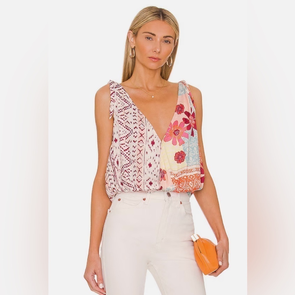 NEW FREE PEOPLE - Tied To You Tank with Floral Pattern in Medium